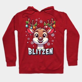 Santa’s Reindeer Blitzen Xmas Group Costume Hoodie